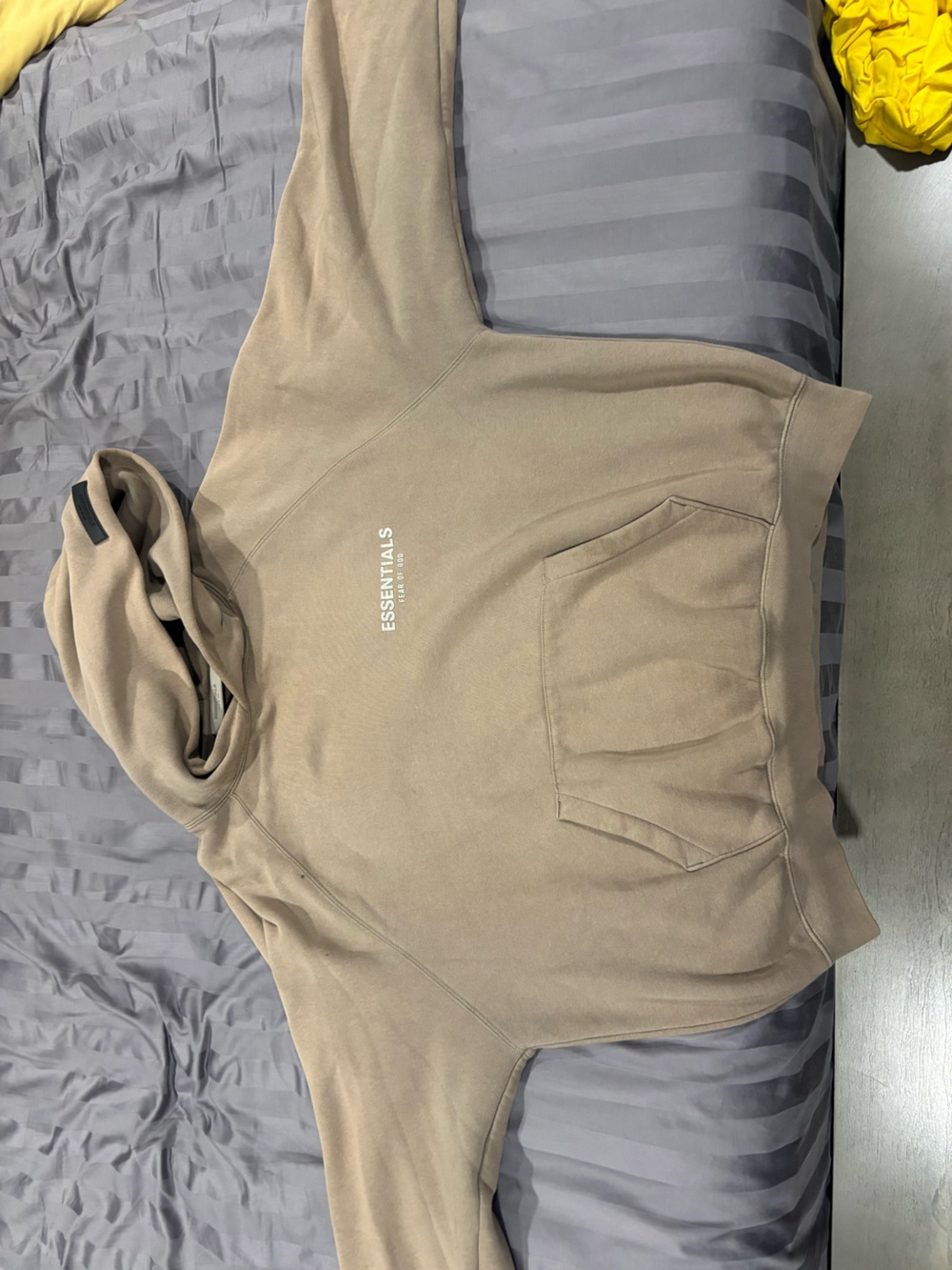 Essentials Beige/Taupe Logo Hoodie - Picture 2 of 3